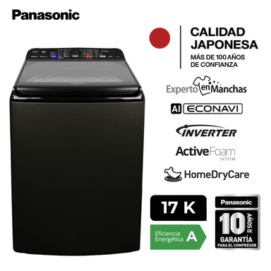 LAVADORA PANASONIC 17KG INVERTER PREMIUM NA-FS17P8TRH TITANIO