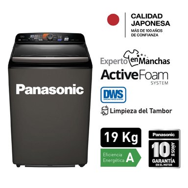 LAVADORA PANASONIC 19KG CARGA SUPERIOR NA-F190H7TRH TITANIO