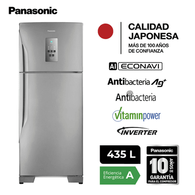 REFRIGERADORA PANASONIC 435 L TOP FREEZER BT51