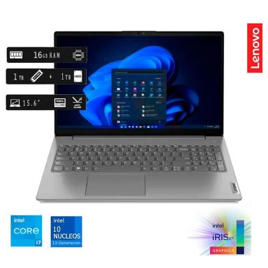 LAPTOP NUEVA LENOVO V15 G4 INTEL CORE I7 13VA GEN 16GB RAM 1TB SSD + 1TB HDD EXTERNO 15.6 FHD