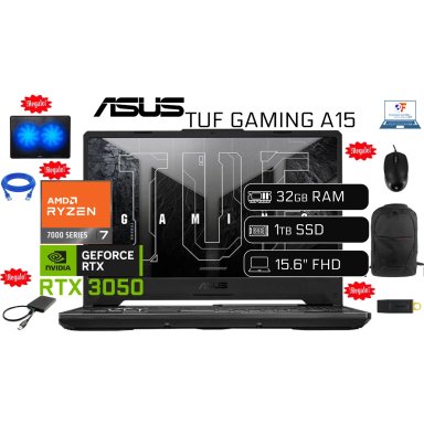 LAPTOP NUEVA GAMER ASUS RYZEN 7 7445HS 32GB RAM 1TB SSD NVIDIA RTX 3050 4GB VIDEO 1TB HDD EXTERNO - 1