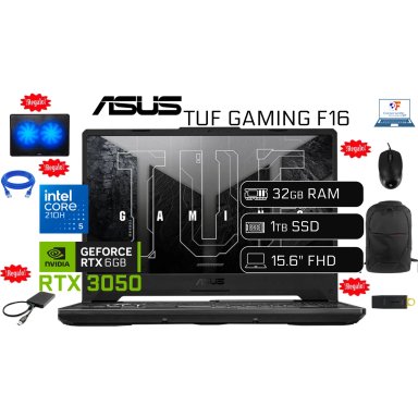 LAPTOP GAMER ASUS INTEL CORE 5 210H 32GB 1TB SSD NVIDIA RTX 3050 6GB VIDEO 1TBHDD EXTERNO + REGALOS