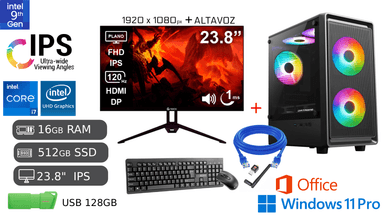 PC COMPLETA INTEL CORE I7 9NA 16GB RAM 512GB SSD+ 128GB USB + MONITOR 238 - 1