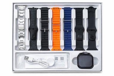 SMARTWATCH NARANJA CON 7 CORREAS