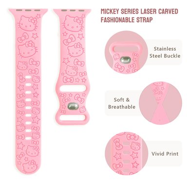 CORREA ROSADO PARA APPLE WATCH 38-40-41 HELLO KITTY - 3