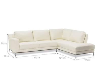 SECCIONAL ROSEN KRISS DERECHO IVORY CUERO - 4