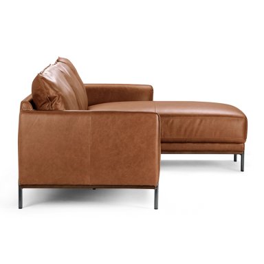 SECCIONAL ROSEN WESTWOOD DERECHO CAMEL CUERO - 5
