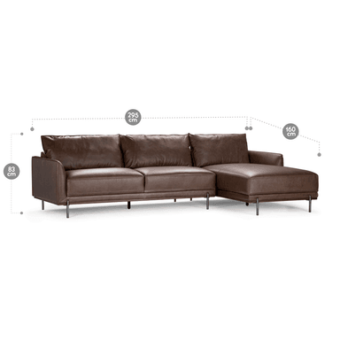 SECCIONAL ROSEN WESTWOOD DERECHO CAMEL CUERO - 6