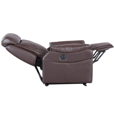 SOFÁ ROSEN RECLINABLE KLIMT HALF LEATHER CAFÉ - 2