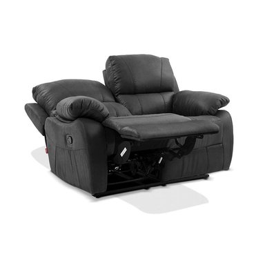 SOFÁ ROSEN RECLINABLE ORSON TELA 2 CUERPOS STONE GRIS OSCURO