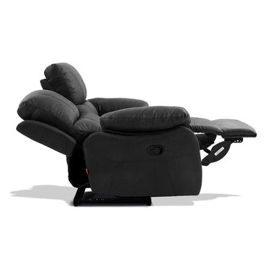 SOFÁ ROSEN RECLINABLE ORSON TELA 2 CUERPOS STONE GRIS OSCURO - 2