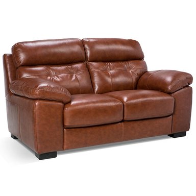 ROSEN SOFÁ FLAMINIO CUERO CARAMELO 2 CUERPOS