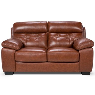 ROSEN SOFÁ FLAMINIO CUERO CARAMELO 2 CUERPOS - 2