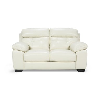 ROSEN SOFÁ FLAMINIO CUERO MARFIL 2 CUERPOS - 2