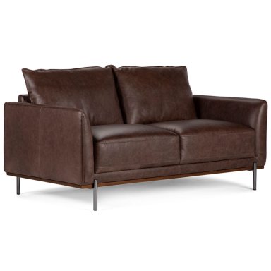 ROSEN SOFÁ WESTWOOD CUERO MORO 2 CUERPOS