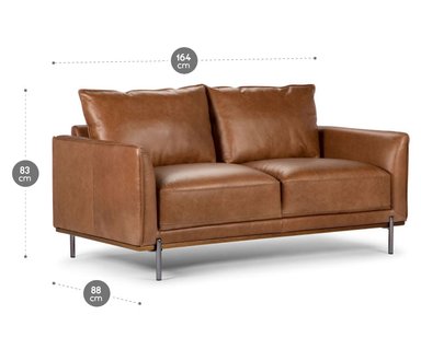 ROSEN SOFÁ WESTWOOD CUERO MORO 2 CUERPOS - 8