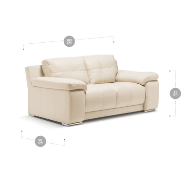 ROSEN SOFÁ 5037 CUERO BEIGE 2 CUERPOS - 8