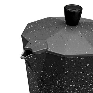 CAFETERA ITALIANA MOKA DE 12 TAZAS COLOR NEGRO - 3