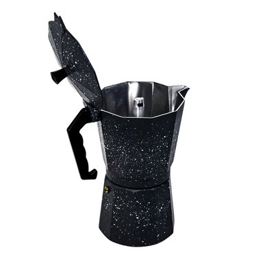 CAFETERA ITALIANA MOKA DE 12 TAZAS COLOR NEGRO - 6