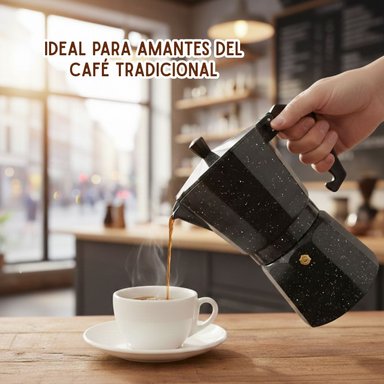 CAFETERA ITALIANA MOKA DE 12 TAZAS COLOR NEGRO - 9