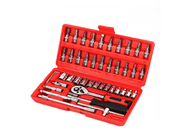 SET HERRAMIENTAS OEM KH46 46 PIEZAS MULTIUSOS DADOS PUNTAS ACERO CARBONO