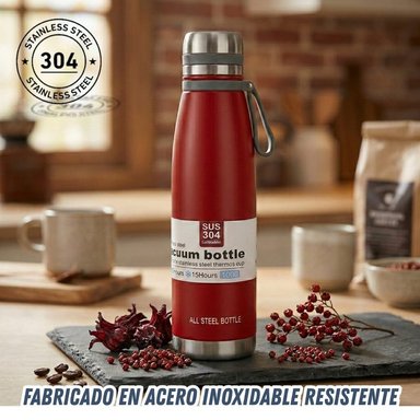 TERMO TOMATODO DE ACERO INOXIDABLE CON FILTRO PARA TÉ DE 1 LITRO COLOR ROJO - 2