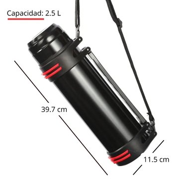 TERMO OEM ACERO INOXIDABLE VERDE MILITAR 2.5 L PARA CAMPING DOBLE - 3