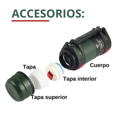 TERMO OEM ACERO INOXIDABLE VERDE MILITAR 2.5 L PARA CAMPING DOBLE - 6