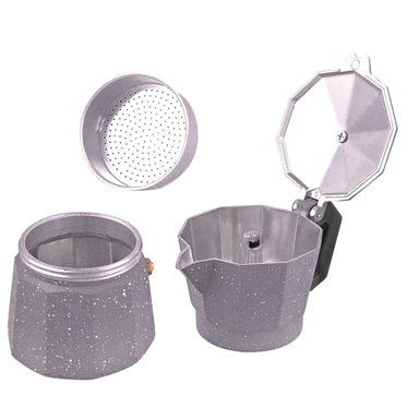 CAFETERA ITALIANA CFTR-NGRT EXPRESSO MOKA 6 TAZAS COLOR PLOMO 300ML - 5