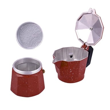 CAFETERA ITALIANA MOKA DE 12 TAZAS COLOR ROJO - 4