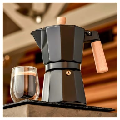 CAFETERA MOKA ITALIANA 3 TAZAS - 150ML NEGRO ELEGANTE - 3