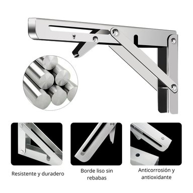 REPISA, SOPORTE, ÁNGULO PLEGABLE PUSH 40CM PACK X2 - 5