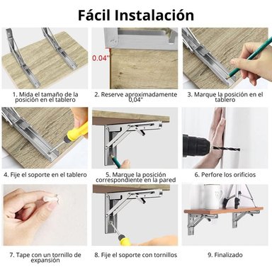 REPISA, SOPORTE, ÁNGULO PLEGABLE PUSH 40CM PACK X2 - 6