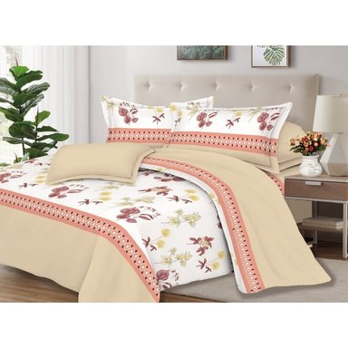 JUEGO DE SÁBANAS ALGODÓN 2PLAZAS 4 PIEZAS 2000 HILOS BLANCO BEIGE