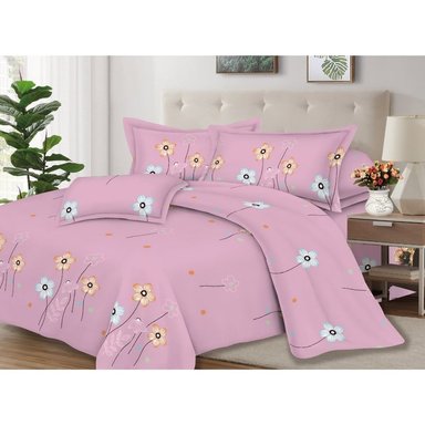 JUEGO DE SÁBANAS ALGODÓN 2PLAZAS 4 PIEZAS 2000 HILOS ROSA LILA