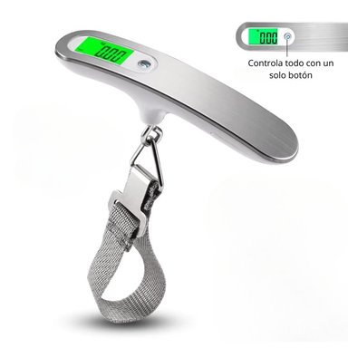 BALANZA DE MANO, BÁSCULA DIGITAL PARA MALETAS DE VIAJE HASTA 50KG