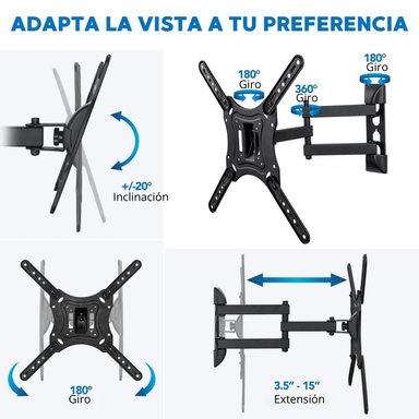 RACK SOPORTE DE TV FULL MOTION TV 32' - 55' 35KG - 6