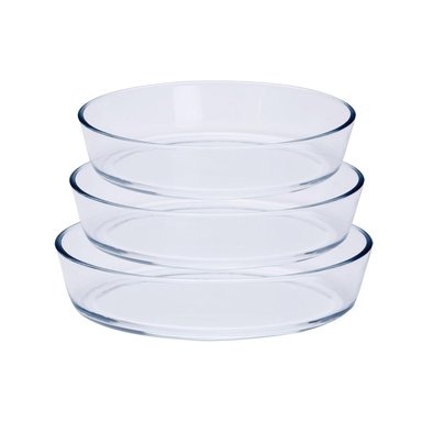 SET 3 FUENTES OVALADAS VIDRIO BOROSILICATO PARA HORNO