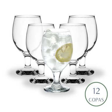 COPAS GALLANT VINO TINTO 250ML NADIR SET 12 COPAS TALLO CORTO