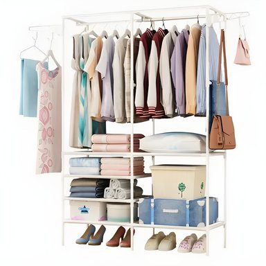 ORGANIZADOR DE ROPA TIPO PERCHERO ZAPATERA ARMARIO BLANCO