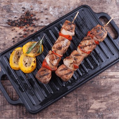 PLANCHA VICTORIA REVERSIBLE HIERRO FUNDIDO CURADA 21X33CM - 5