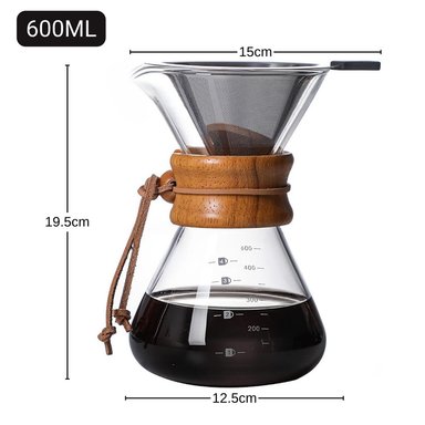 CAFETERA DE GOTEO CHEMEX CON FILTRO INOXIDABLE 600ML - 3
