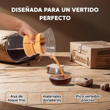 CAFETERA DE GOTEO CHEMEX CON FILTRO INOXIDABLE 600ML - 4
