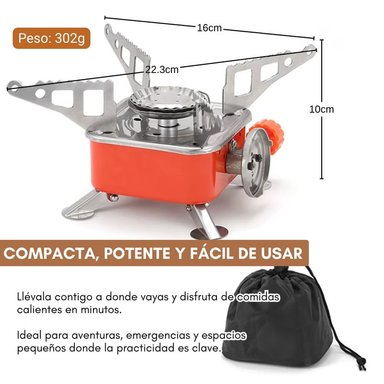 MINI COCINA PORTÁTIL A GAS IDEAL PARA CAMPING - 2