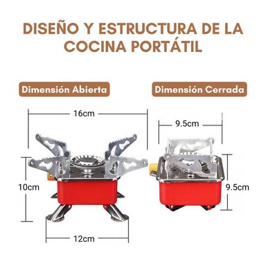 MINI COCINA PORTÁTIL A GAS IDEAL PARA CAMPING - 3