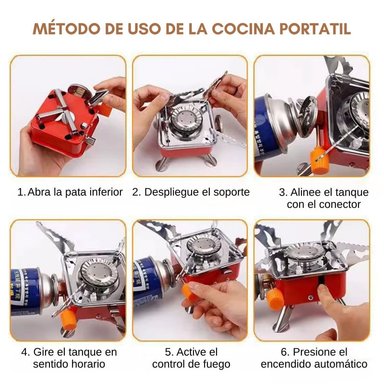 MINI COCINA PORTÁTIL A GAS IDEAL PARA CAMPING - 5