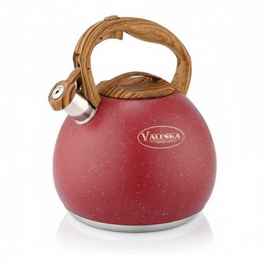 TETERA VALESKA ESTILO ROCA VOLCÁNICA CON SILBATO 5L ROJO