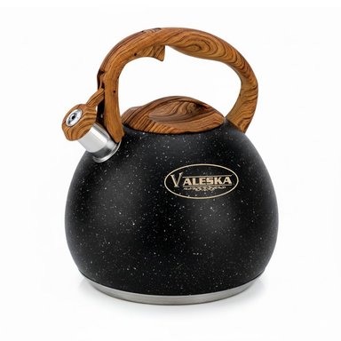 TETERA VALESKA ESTILO ROCA VOLCÁNICA CON SILBATO 5L NEGRO