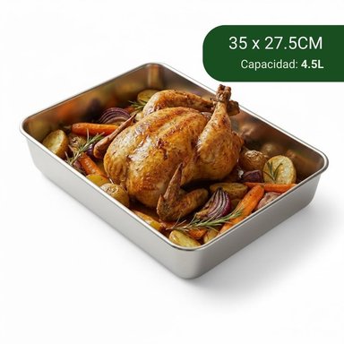 BANDEJA DE ACERO INOXIDABLE PARA HORNO 4 . 5L
