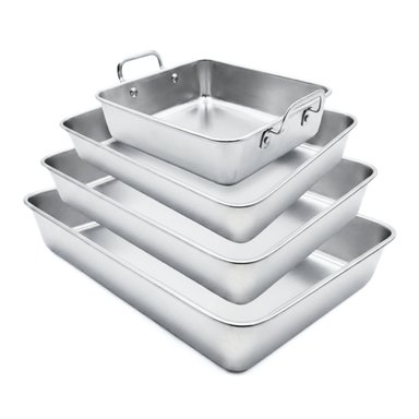 SET DE 4 BANDEJAS DE ACERO INOXIDABLE PARA HORNO